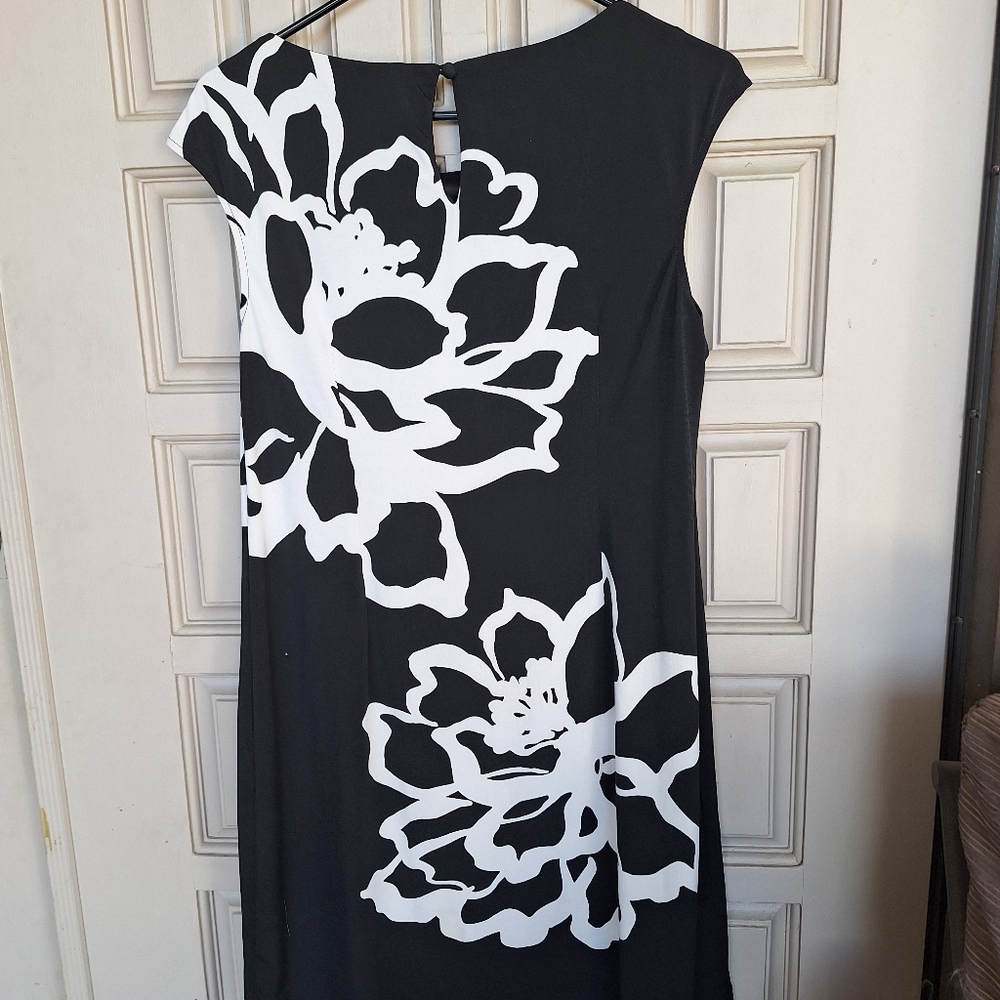 My Favorite Dress! Stuudio London Times Blk/Wht Sz12 Cap Sleeves Poly/Spandex - Picture 8 of 8